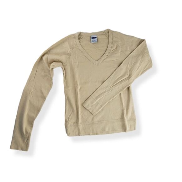 Gap Long Sleeve V-neck sweatshirt Tan Small - Picture 1 of 2